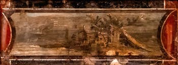 Mural depicting an architectural and river landscape, Pompeii, Archaeological Museum of Naples