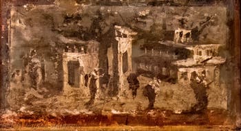 Architectural landscape fresco, Pompeii, Archaeological Museum of Naples