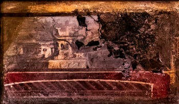 Mural depicting an Egyptian-inspired architectural landscape, Pompeii, Archaeological Museum of Naples
