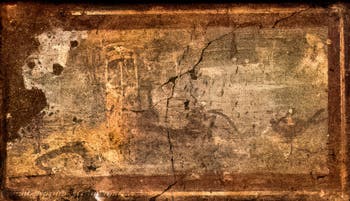 Mural depicting an architectural landscape with a fisherman, Pompeii, Archaeological Museum of Naples