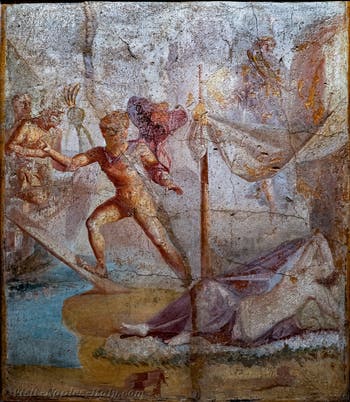 Fresco of Theseus abandoning Ariadne, Pompeii, Casa Caecilius Lucundus, Archaeological Museum of Naples
