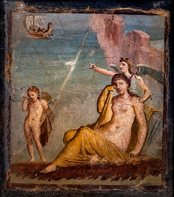Fresco Ariadne Abandoned, Pompeii, House of Meleager, Archaeological Museum of Naples