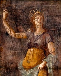 Artemis fresco, Pompeii, Insula Occidentalis, Archaeological Museum of Naples