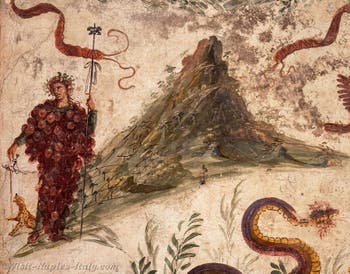 Fresco of Bacchus and Vesuvius, Pompeii, Casa del Centenario, Archaeological Museum of Naples