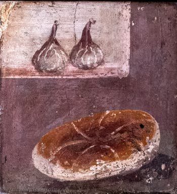 Fresco of Bread and Figs, Herculaneum, Archaeological Museum of Naples