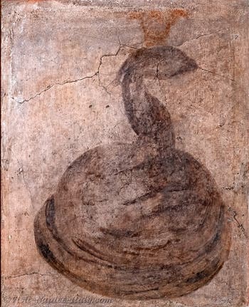 Sacred Cobra fresco, Pompeii, Temple of Isis, Sacrarium, Archaeological Museum of Naples