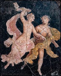 Fresco of Ariadne and Dionysus in flight, Stabiae, Villa Arianna, Archaeological Museum of Naples