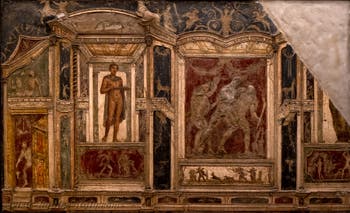 Fresco of Dionysus, Satyrs and Nymphs, Pompeii, House of Meleager, Archaeological Museum of Naples