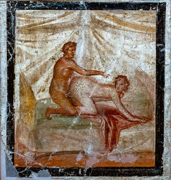 Scene depicting a sexual act, Pompeii, Lupanar, Archaeological Museum of Naples