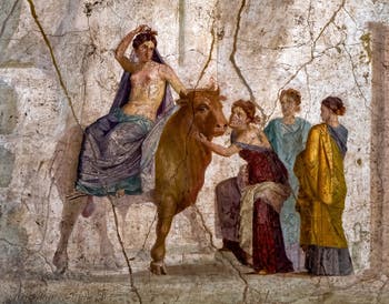 Fresco of Europe on the bull, Pompeii, House of Jason, Archaeological Museum of Naples