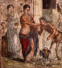 Fresco depicting Eurytion paying homage to Pirithous, Pompeii, House of Gavius Rufus, Archaeological Museum of Naples