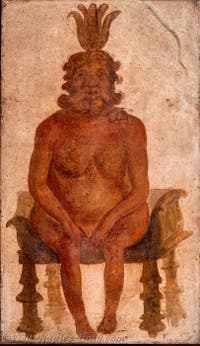 Fresco of God Bes, Pompeii, Temple of Isis, Sacrarium, Archaeological Museum of Naples
