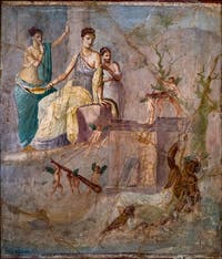 Fresco of Hercules and Omphale, Pompeii, Casa Principe di Montenegro, Archaeological Museum of Naples