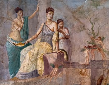Fresco of Hercules and Omphale, Pompeii, Casa Principe di Montenegro, Archaeological Museum of Naples