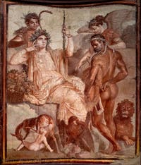 Fresco of Hercules and Telephus, Herculaneum, Augusteum, Archaeological Museum of Naples