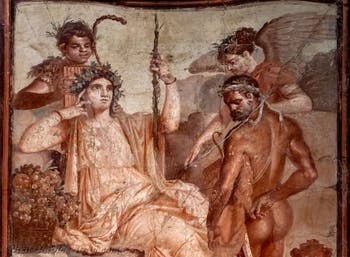 Fresco of Hercules and Telephus, Herculaneum, Augusteum, Archaeological Museum of Naples