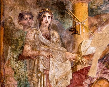 Fresco depicting the Hieros gamos of Hera and Zeus, Pompeii, House of the Tragic Poet, Archaeological Museum of Naples