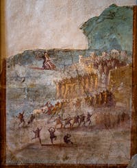 Iliupersis fresco, before the sack of Troy, Pompeii, House IX 7, 16, Archaeological Museum of Naples