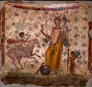Fresco of Isis Fortuna with wings, Pompeii, Archaeological Museum of Naples