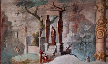 Mural depicting a ceremony in honour of Osiris, Pompeii, Temple of Isis, Archaeological Museum of Naples