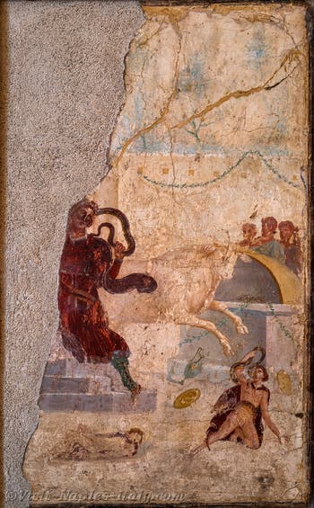 Mural depicting Laocoön and his sons, Pompeii, House of Laocoön, Archaeological Museum of Naples