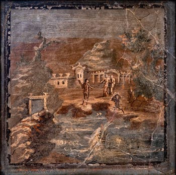 Fresco depicting Hercules freeing Hesione, Pompeii, Insula Occidentalis, Archaeological Museum of Naples
