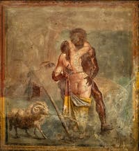 The amorous adventures of Polyphemus and Galatea, Casa Capitelli Colorati, Pompeii, Archaeological Museum of Naples, Italy