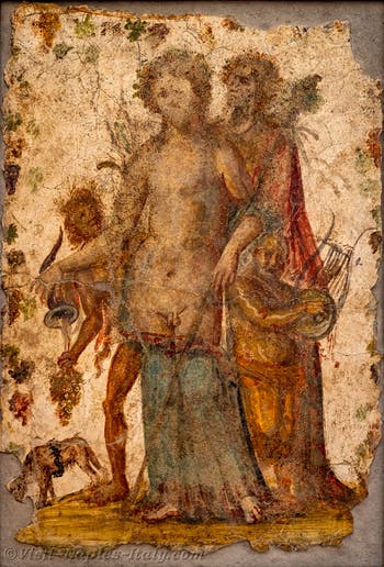 Fresco of Dionysus and a Maenad, Pompeii, Archaeological Museum of Naples