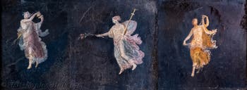 Fresco of Maenads and Dancers, Pompeii, Villa di Cicerone, Archaeological Museum of Naples