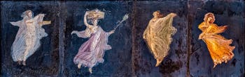 Fresco of Dancers, Pompeii, Villa di Cicerone, Archaeological Museum of Naples