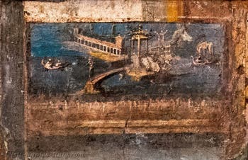 Fresco depicting an architectural and seascape, Pompeii, Archaeological Museum of Naples