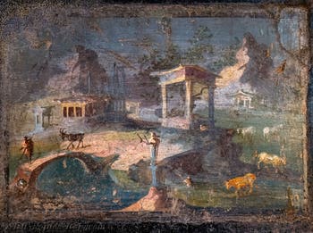 Fresco: Rural and Sacred Landscape, Pompeii, Archaeological Museum of Naples