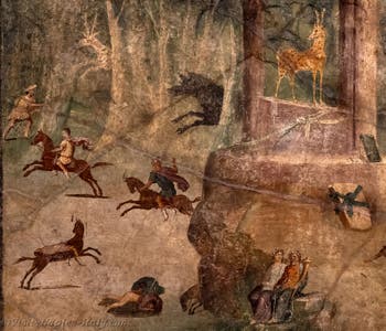 Fresco The Massacre of the Niobids, Pompeii, Casa del Marinaio, Archaeological Museum of Naples