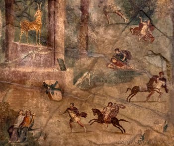 Fresco The Massacre of the Niobids, Pompeii, Casa del Marinaio, Archaeological Museum of Naples