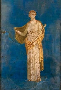 Fresco, Medea holding a sword, Villa di Arianna, Stabiae, Archaeological Museum of Naples