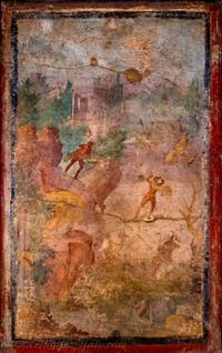 Fresco The Myth of Marsyas, Pompeii, Casa della Regina Margherita, Archaeological Museum of Naples