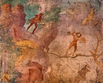 Fresco The Myth of Marsyas, Pompeii, Casa della Regina Margherita, Archaeological Museum of Naples