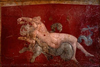 Fresco of Nereid on a panther, Stabiae, Villa di Arianna, Archaeological Museum of Naples