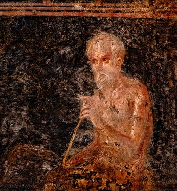 Fresco of an Old Man Seated, Stabiae, Villa di Arianna, Archaeological Museum of Naples