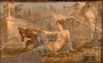 Pan and Hermafroditus, Pompeii, House of the Dioskouros, Erotic Cabinet, Archaeological Museum of Naples