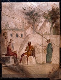 Fresco of Pan and the Nymphs, Pompeii, House of Jason, Archaeological Museum of Naples