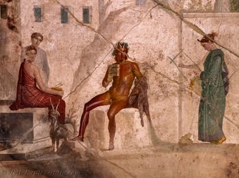 Fresco of Pan and the Nymphs, Pompeii, House of Jason, Archaeological Museum of Naples