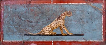 Panther fresco, Pompeii, Mamia tomb, Naples Archaeological Museum