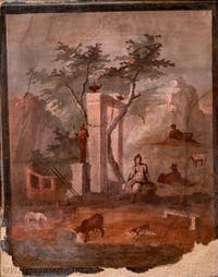Fresco of Paris on Mount Ida, Pompeian Area, Archaeological Museum of Naples