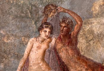 Fresco of Perseus lifting the head of Medusa and Andromeda, Pompeii, Casa della Saffo, Archaeological Museum of Naples