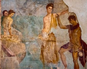 Fresco of Perseus freeing Andromeda, Pompeii, Casa del Principe di Montenegro, Archaeological Museum of Naples