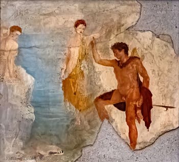 Fresco of Perseus freeing Andromeda, Herculaneum, Palestra, Archaeological Museum of Naples