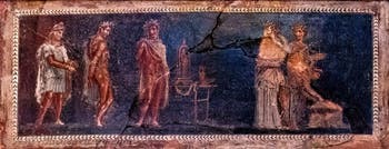 Fresco depicting Orestes and Pylades before Iphigenia, Herculaneum, Archaeological Museum of Naples