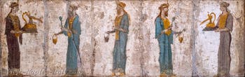 Mural depicting Isiac priests and priestesses, Stabiae, Villa di Arianna, Archaeological Museum of Naples
