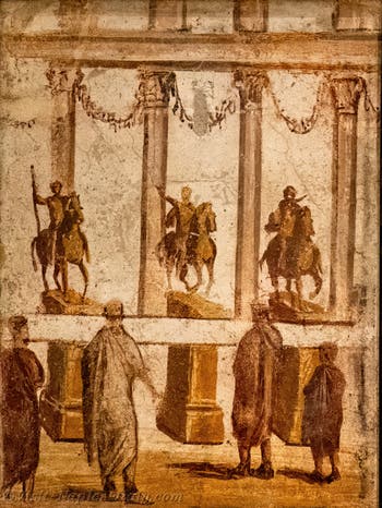 Fresco depicting the reading of an edict, Pompeii, Praedia di Giulia Felice, Archaeological Museum of Naples